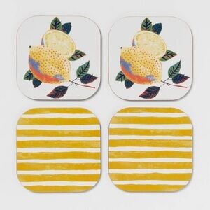 Lemons nwt 4pk Cork Coaster Set - Threshold
